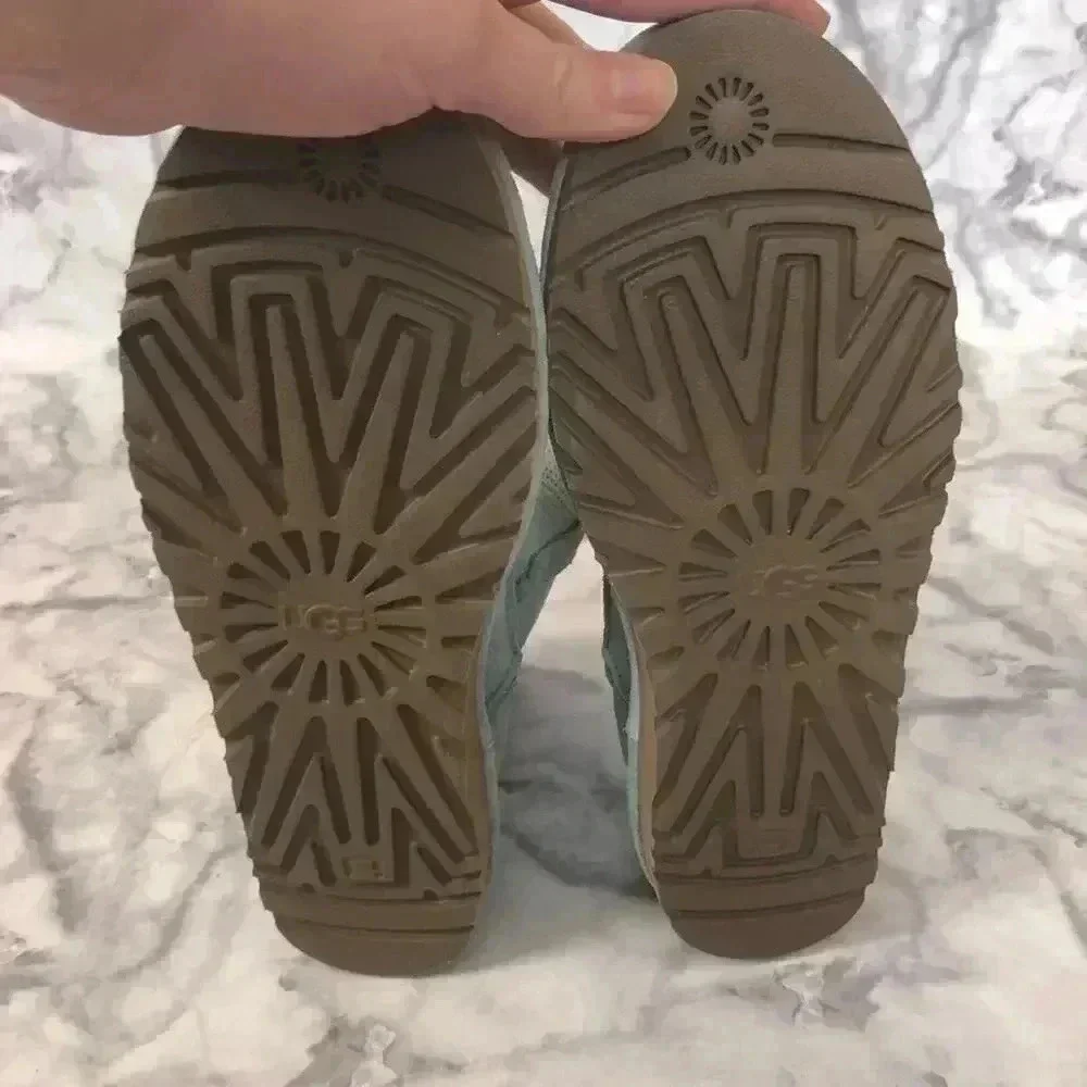 NWOT UGG Women's Classic Unlined Mini Perf Booties Light Blue Suede Size 9 - Picture 7 of 7